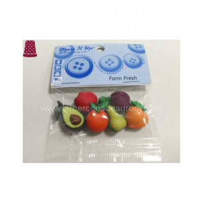 Botones decorativos Farm Fresh (6 piezas) de Dress It Up 2