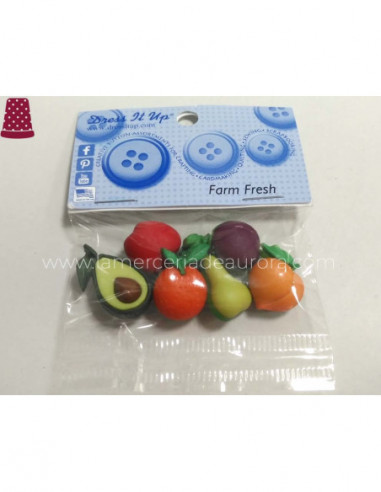 Botones decorativos Farm Fresh (6 piezas) de...