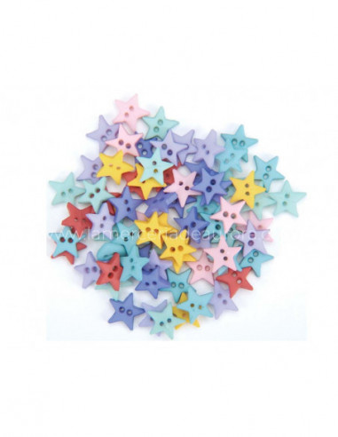 Botones decorativos Micro Mini Stars Flirt (40 piezas) de Dress it up