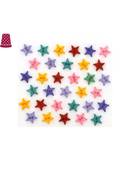 Botones decorativos Micro Mini Stars Flirt (40 piezas) de Dress it up