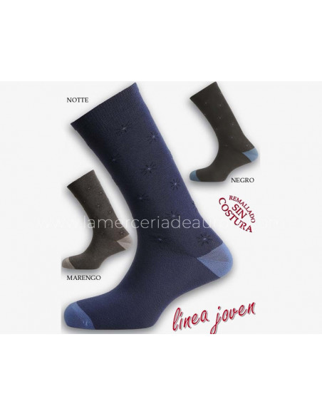 Calcetín caballero de algodón sin costuras Estrellas de Rodfer - varios colores