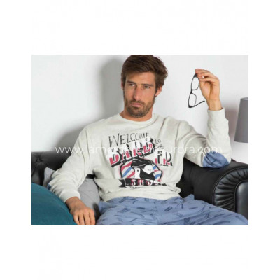 Pijama largo de hombre Welcome to de Barber de Muydemi 2