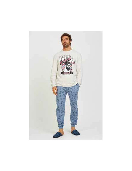 Pijama largo de hombre Welcome to de Barber de Muydemi
