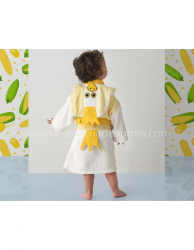 Albornoz algodón infantil con capucha Chick (2-6 años)