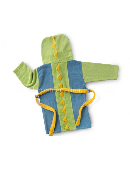 Albornoz algodón infantil con capucha Dino (2-6 años)