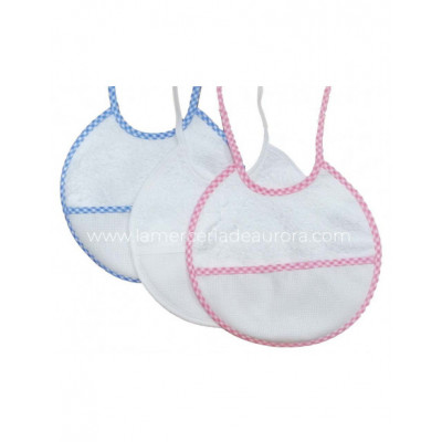 Babero redondo de rizo r/n para bordar de Lecco - varios...