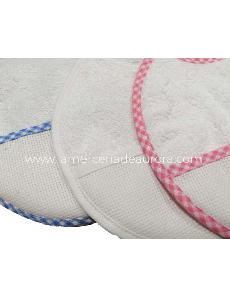 Babero redondo de rizo r/n para bordar de Lecco - varios colores