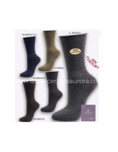 Calcetín mujer algodón puño rulo 2301 de Rodfer - varios colores