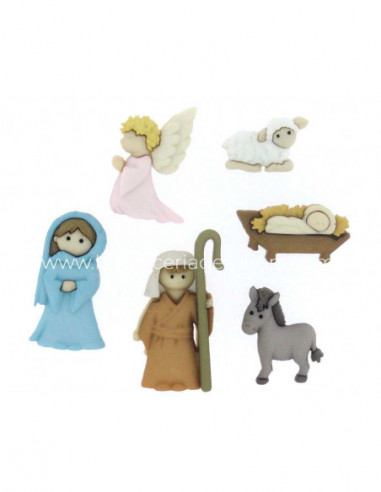 Botones decorativos Nativity (6 piezas) de Dress it up