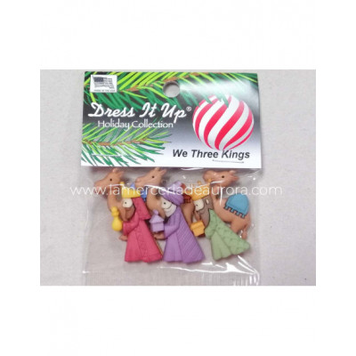 Botones decorativos We Three Kings (6 piezas) de Dress it up 2