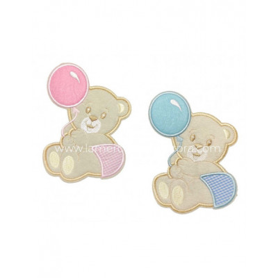 Osito con globo termoadhesivo - varios colores