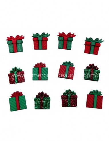 Botones decorativos Boxes & Bows (12 piezas) de Dress it up
