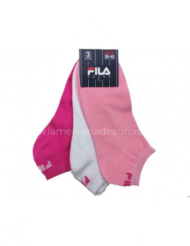 Calcetines deporte invisibles Pink (pack 3 pares) F9100 de Fila