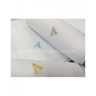 Pañuelos hombre inicial bordada (estuche 3 uds) de Pedret