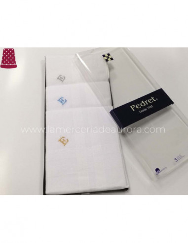 Pañuelos hombre inicial bordada (estuche 3 uds)...