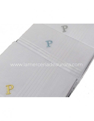 Pañuelos hombre inicial bordada (estuche 3 uds)...