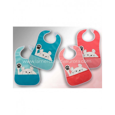 Baberos con recogemigas Oso (pack 2 unidades) de Gamberritos