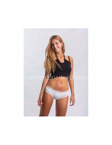 Braga bikini algodón con encaje 1275 de Don...