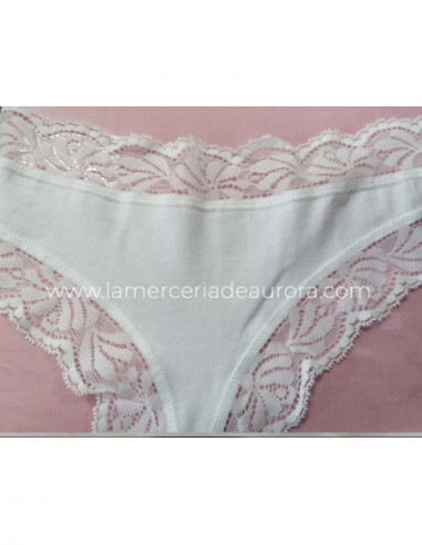 Braga bikini algodón con encaje 1275 de Don...
