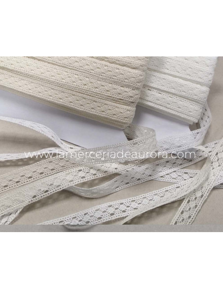 Entredós de encaje perle (ancho 1,3cm) Adhara - varios colores