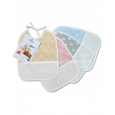 Babero grande para bordar Conejos de DMC - varios colores