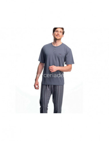Pijama hombre largo entretiempo manga corta 7386 de Asman - varios colores
