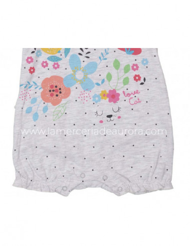 Pelele bebé corto niña verano Love Cat de Yatsi