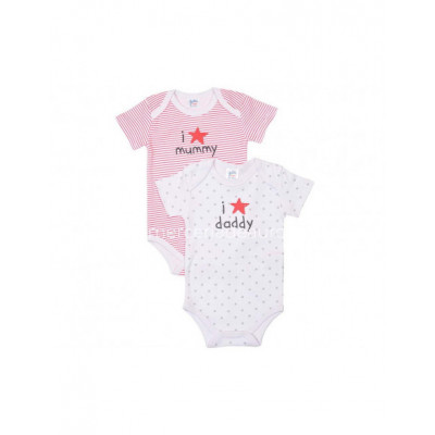 Body bebé m/corta I love mummy/dadddy (2 uds) de Yatsi