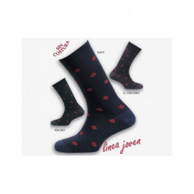 Calcetín caballero algodón sin costuras Picas de Rodfer -... 2