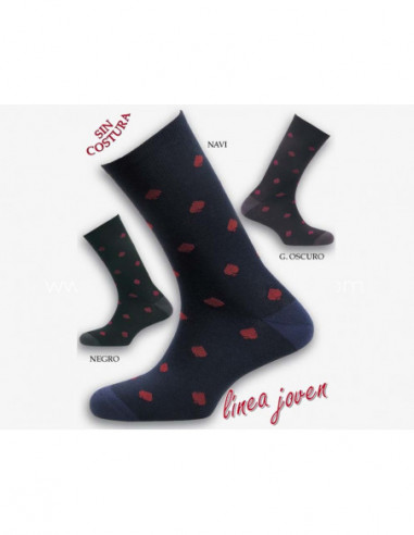 Calcetín caballero algodón sin costuras Picas...