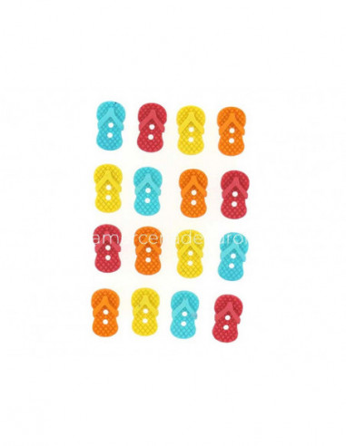 Botones Sew Cute Flip Flops (16 piezas) de Dress It Up