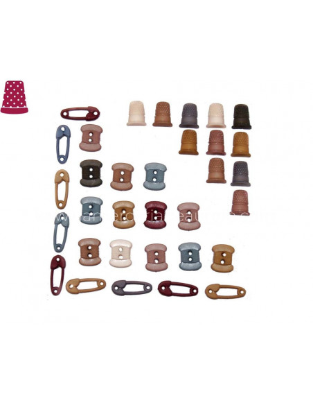 Botones Tiny Sewing (39 piezas) de Dress It Up