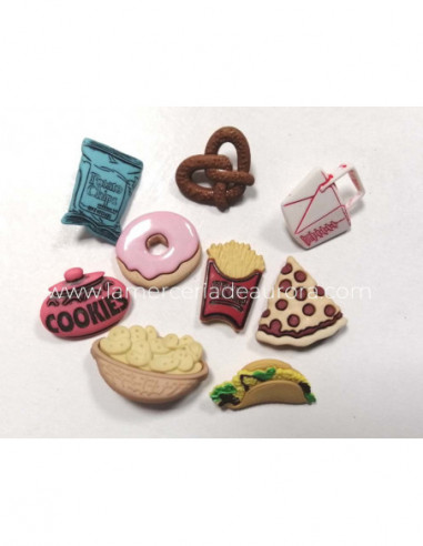 Botones Snack Foods (9 piezas) de Dress It Up
