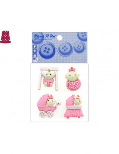 Botones Baby Fun-Girl (6 piezas) de Dress It Up