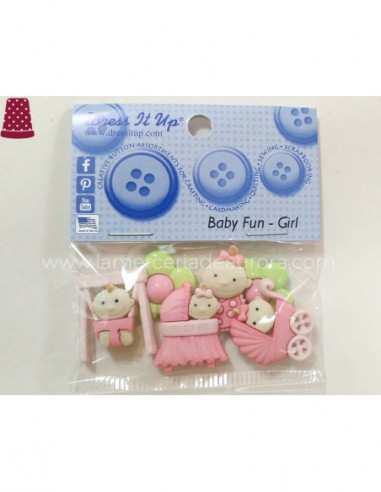 Botones Baby Fun-Girl (6 piezas) de Dress It Up
