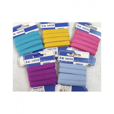 Trenza goma elástica 10mm (piezas 3 metros) - varios colores
