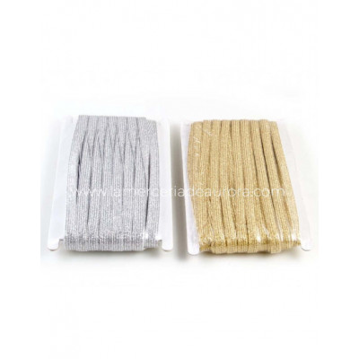 Trenza goma elástica metalizada (8,5mm) por metros de...