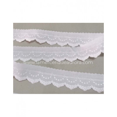 Puntilla de batista bordada (ancho 4,5cm) Rocío