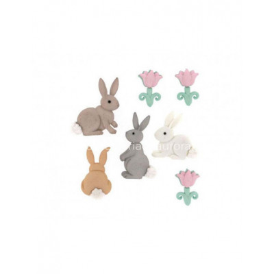 Botones decorativos Cotton Tails (7 piezas) de Dress It Up