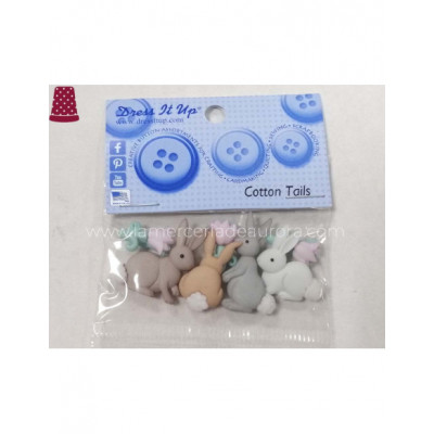 Botones decorativos Cotton Tails (7 piezas) de Dress It Up 2