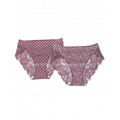 Bikini fantasía efecto tanga con blonda (pack 2 uds) 475... 2