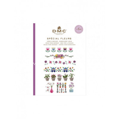 Mini libro punto de cruz DMC - Especial Flores