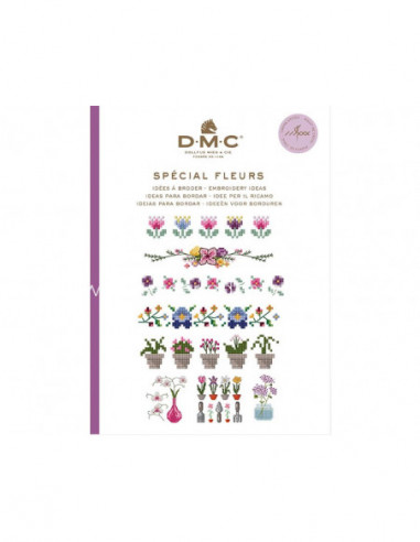 Mini libro punto de cruz DMC - Especial Flores
