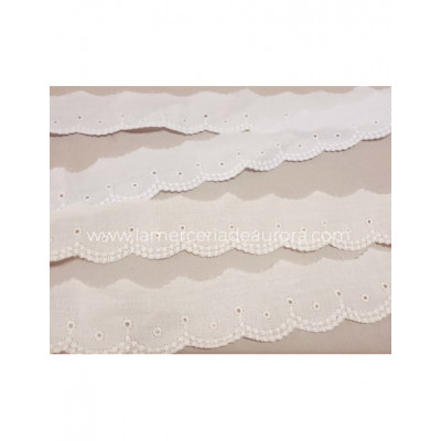 Puntilla de batista bordada (ancho 4cm) Elisa - varios...