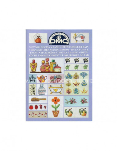 Mini libro punto de cruz DMC - Motivos cocina y baño