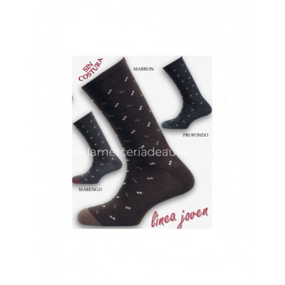 Calcetín caballero algodón sin costuras Cuadritos de Rodfer 2