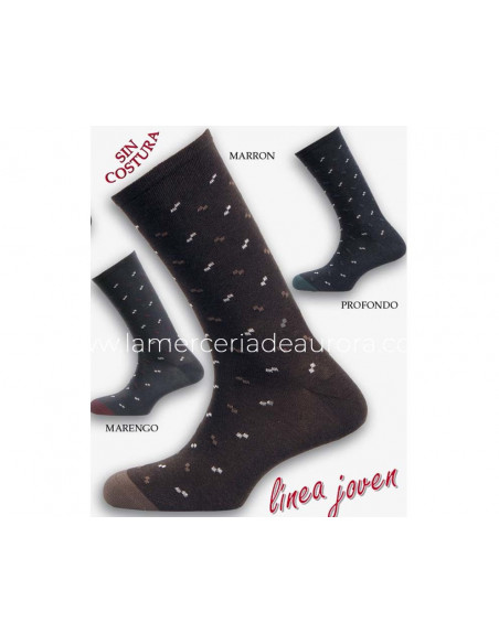 Calcetín caballero algodón sin costuras Cuadritos de Rodfer - varios colores