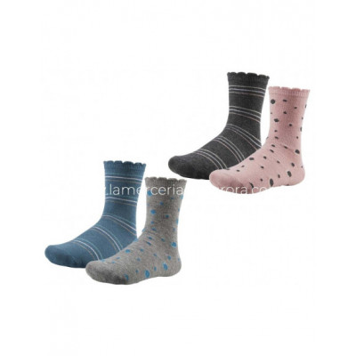 Calcetines fantasía topos y rayas (2 pares) de Ysabel...