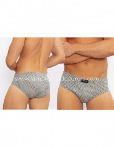 Slip hombre fantasía S0200 Don Algodón - GRIS DETALLE