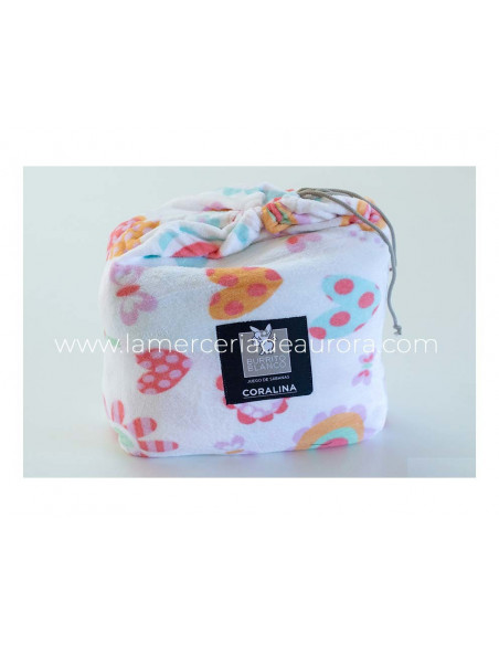 Sábanas invierno coralina infantil Flowers de Burrito Blanco
